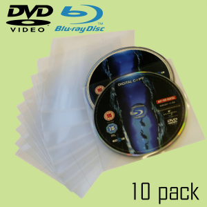 BLURAY & DVD Spare Inner Sleeves (10, 100, 200 and 500 Packs Available)